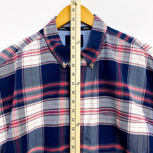 Wrangler Twenty X Men's Shirt Size XL Blue Red Plaid Button Down Casual Western - Picture 7 of 10